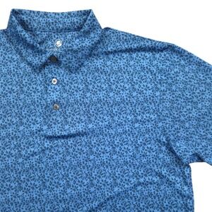 NWT Southern Proper Key Largo Polo Shirt Blue Floral AOP Mens Medium